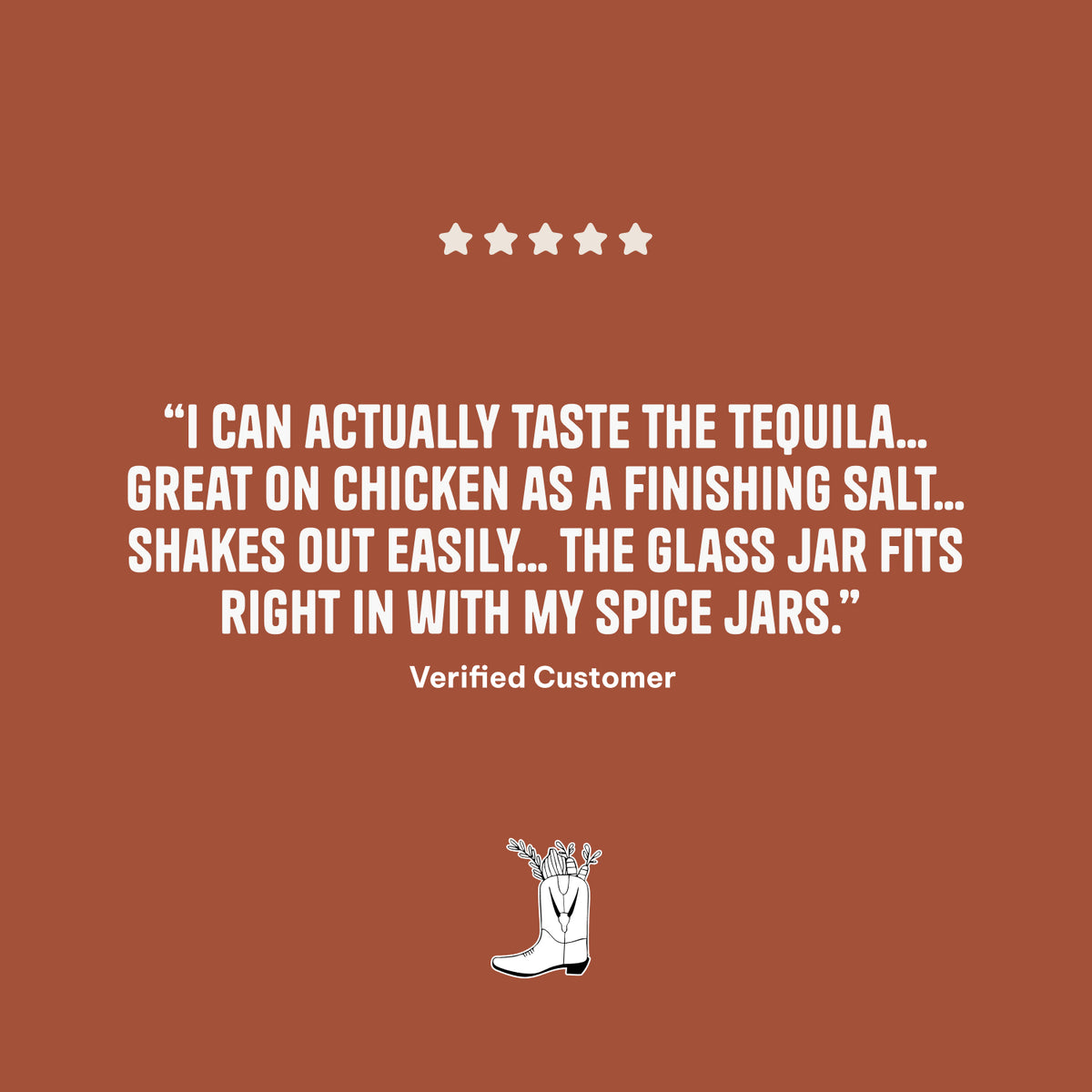 Five-star Amazon customer review of The Salted Roots Tequila Salt