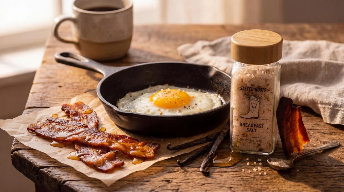 The Salted Roots Vanilla Bean Salt with whiskey and bacon