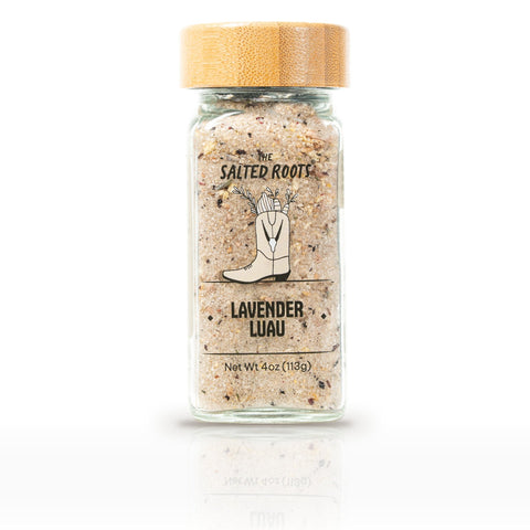 The Salted Roots Lavender Luau, 4 oz jar, front label