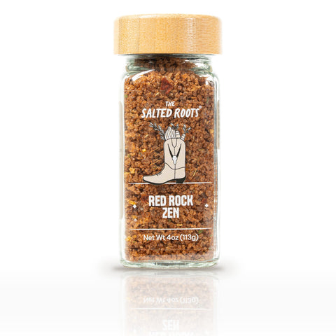 The Salted Roots Red Rock Zen, 4 oz jar, front label