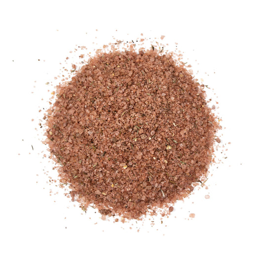 Red Wine Salt, coarse infused salt, top-down pile