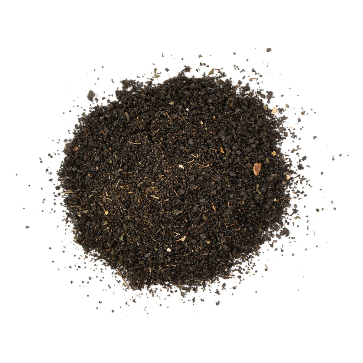 Thai Basil Salt, coarse infused salt, top-down pile